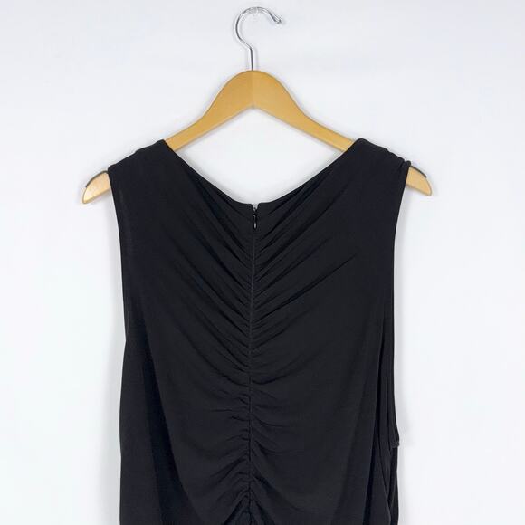 J Crew Women's Ruched Center Seam Maxi Dress 3X Black Sleeveless - Picture 9 of 16